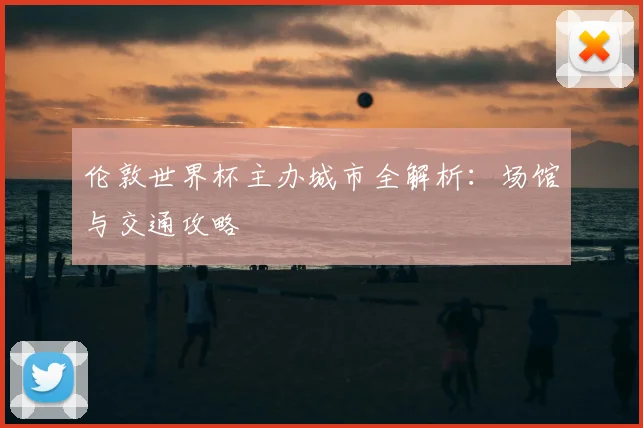 伦敦世界杯主办城市全解析：场馆与交通攻略
